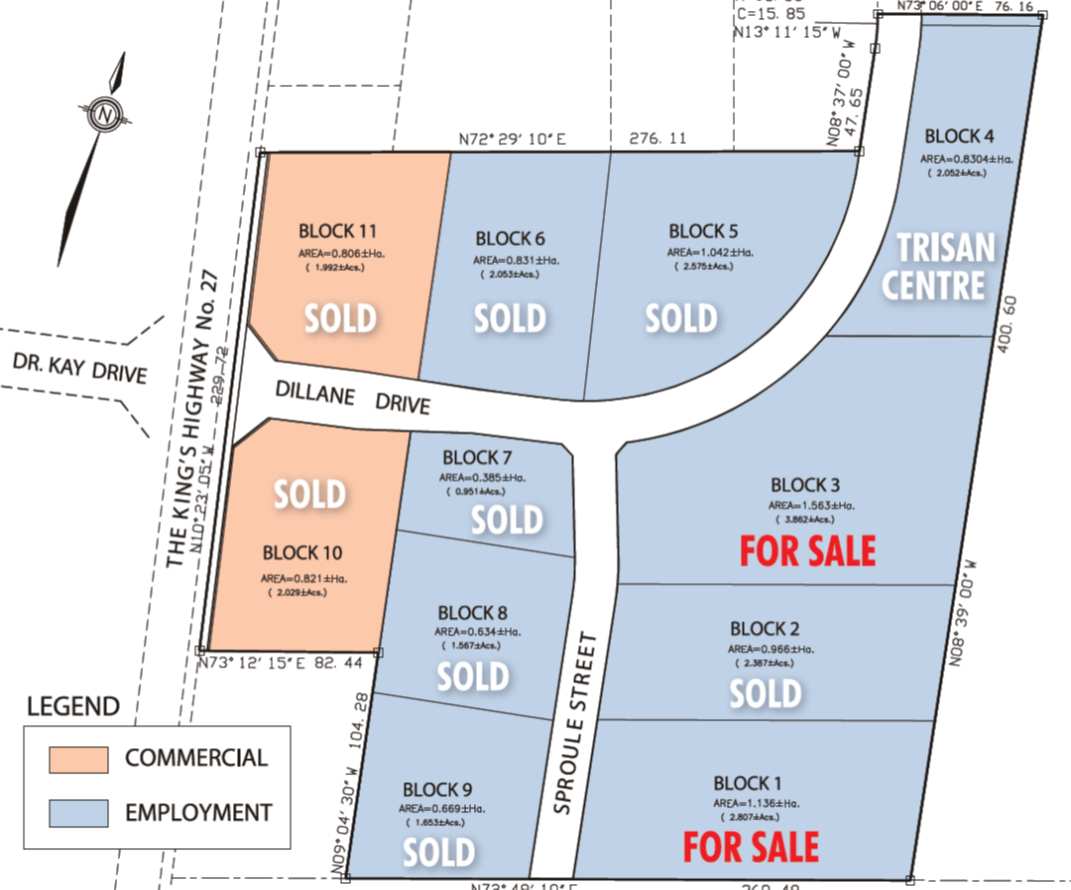 Map of Schomberg Industrial park two lots for sale