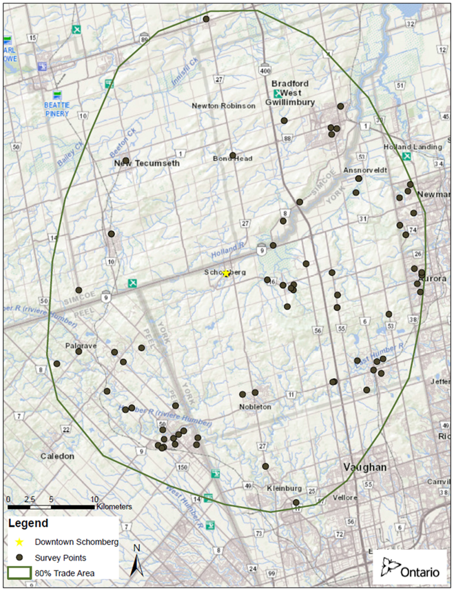 map of Schomberg trade area